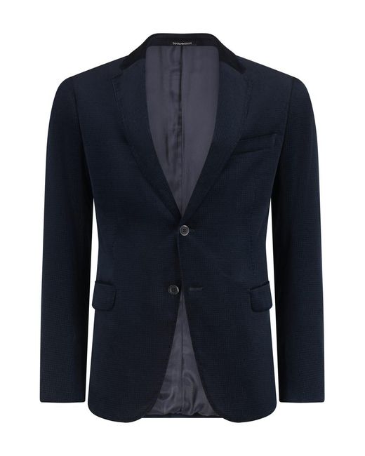 Emporio Armani Blue Single-Breasted Two-Button Jacket for men