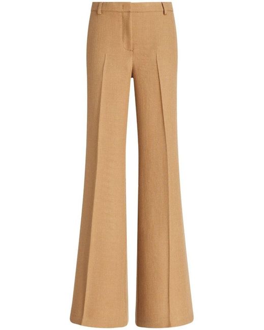 Etro Natural Pressed-crease Flared Trousers