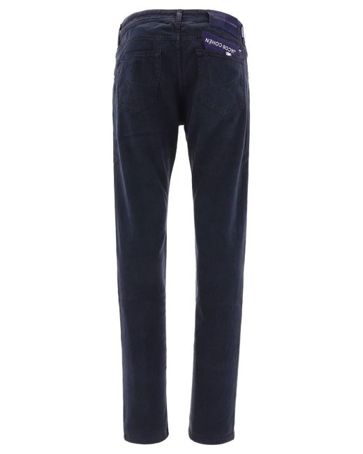 Jacob Cohen Blue Embroidered Jeans With Foulard for men