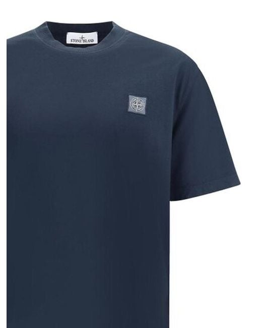 Stone Island Blue T-Shirts And Polos for men