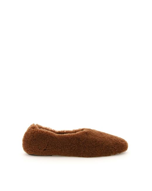 shearling ballet flats