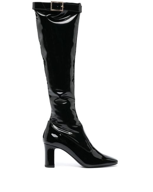 Saint Laurent Black Elle Knee-high Boots
