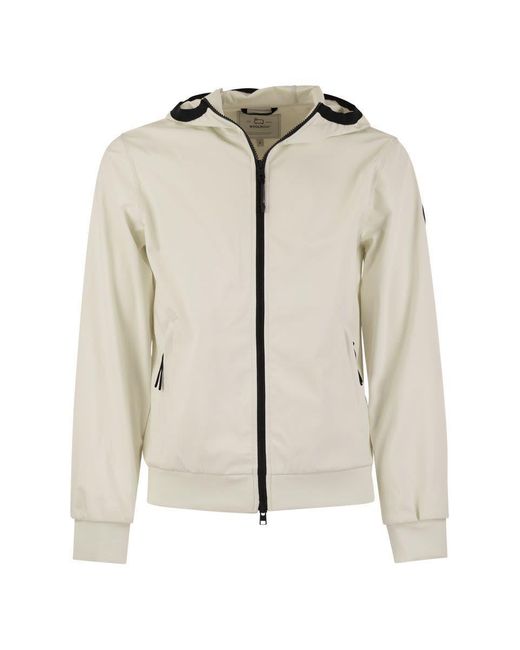 Woolrich Natural Softshell Hoodie for men