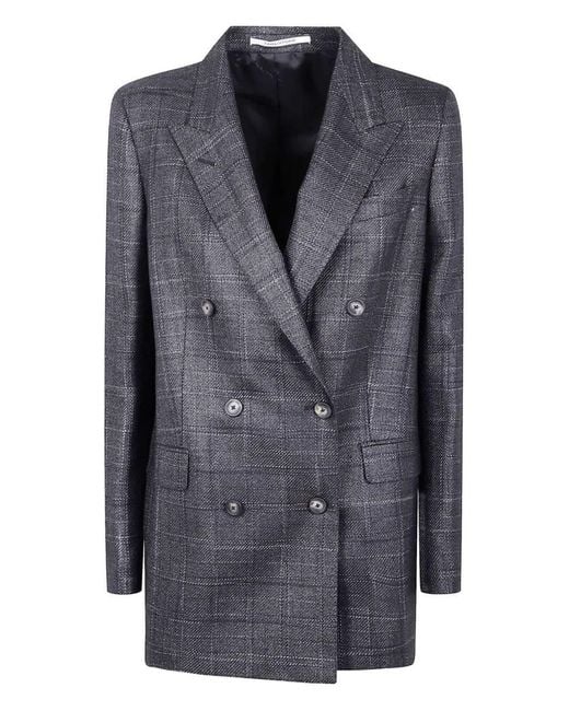 Tagliatore Gray Double-breasted Jasmine Blazer Clothing