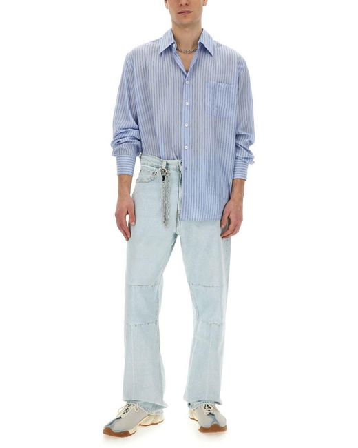 Our Legacy Blue Striped Shirt for men