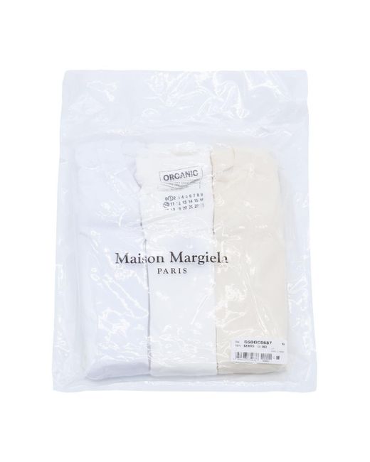 Maison Margiela White T-shirts And Polos Red for men