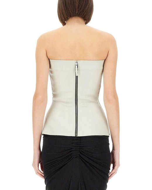 Rick Owens White Mini Bustier Top