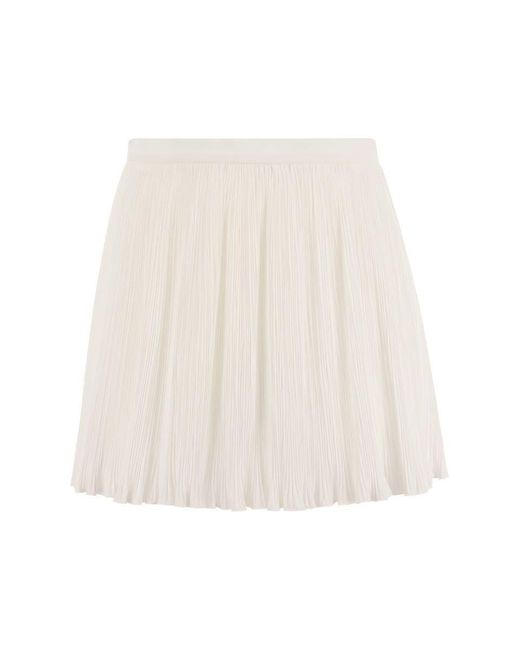 RED Valentino White Pleated Cotton-blend Shorts