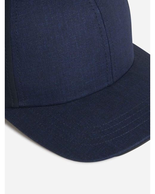 Sease Blue Linen Baseball Cap for men