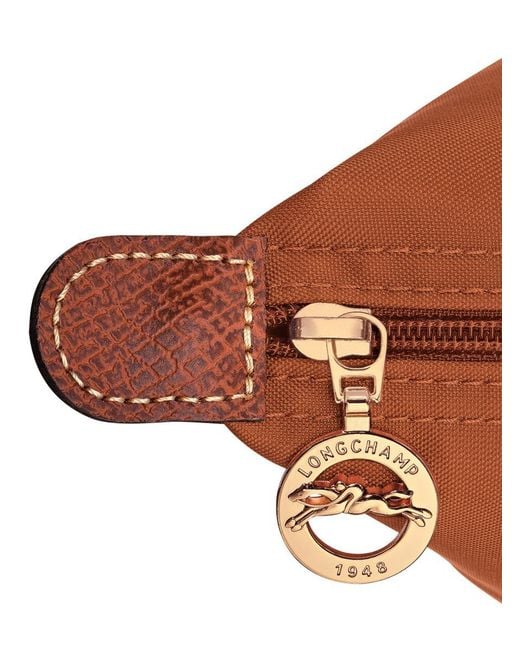 Longchamp Brown 'Le Pliage S' Handbag With Engraved Logo