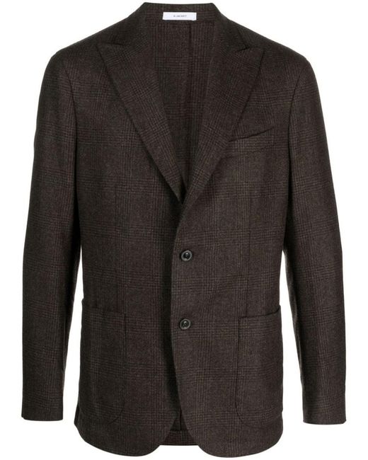 Boglioli Black Single-breasted Wool Jacket for men