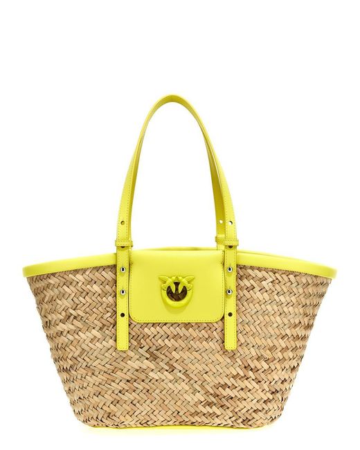 Pinko Yellow 'Love Summer' Bucket Bag