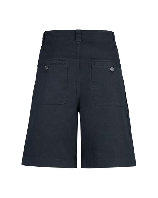 Isabel Marant Blue Kilano Cotton And Linen Bermuda-Shorts for men