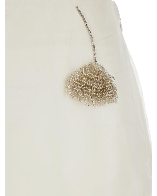 Rohe White Skirt With All-Over Tulip Embellishments