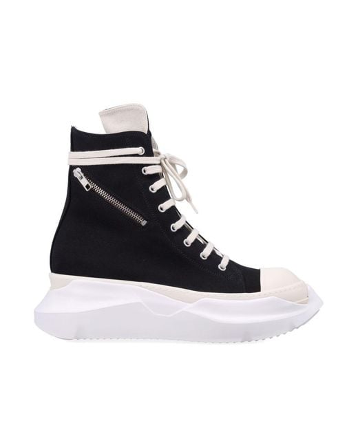 Rick Owens Black Cargo Abstract Sneaks High-top With Bumper Sole for men