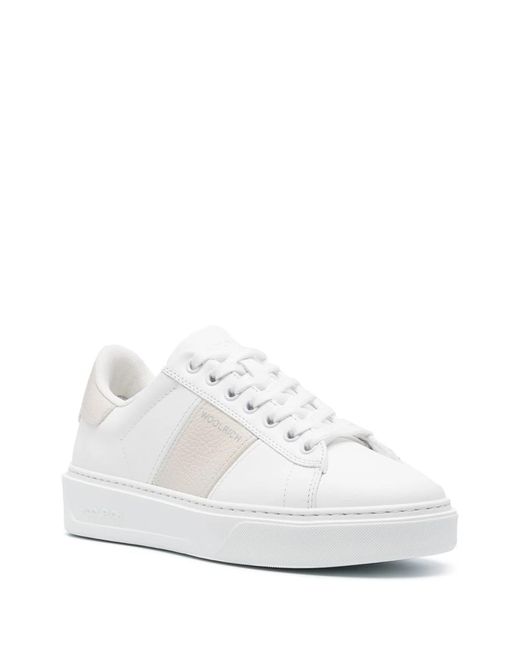 Woolrich White Classic Court Leather Sneakers