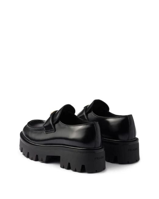 Prada Black Leather Loafers