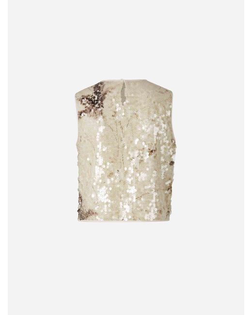 Peserico Natural Lurex Sequin Top