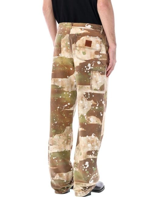 MSGM Natural Dripping Camo Workwear Pants for men