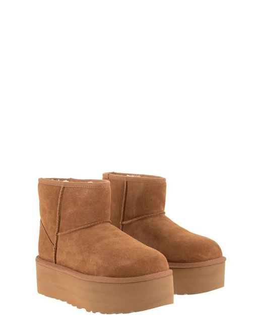 Ugg Brown Classic Mini Platform - Ankle Boot With Platform