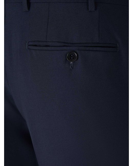 Canali Blue Plain Wool Suit for men