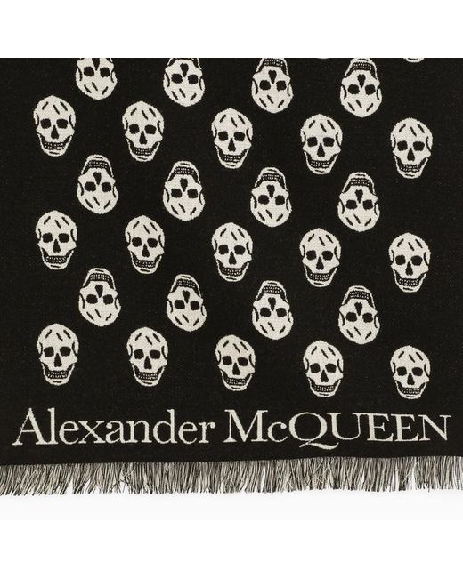 Alexander McQueen Black Wool Scarf for men