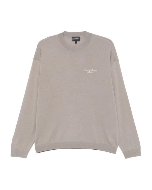 Emporio Armani Gray Wool Blend Sweater for men