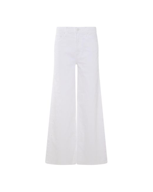Mother White Cotton Blend Jeans