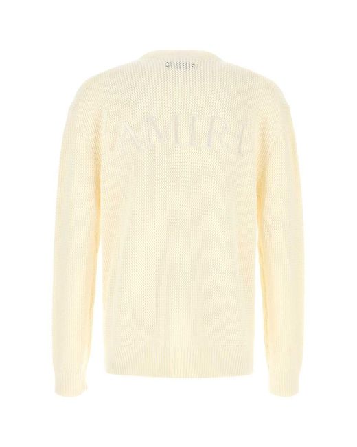 Amiri White Crochet Sweater for men