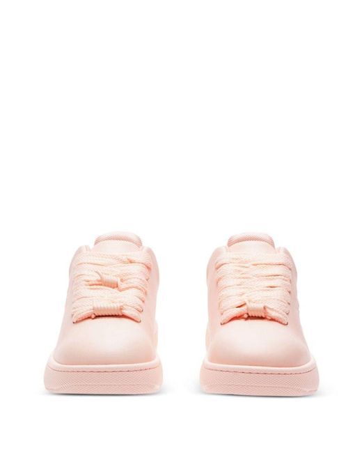 Burberry Pink Leather Box Sneakers