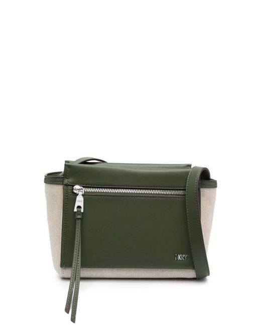 DKNY Green Pax Cotton Crossbody Bag