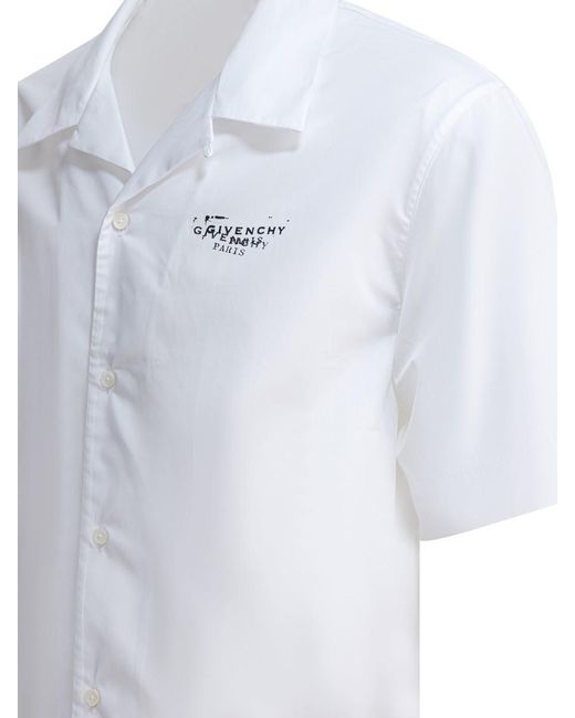 Givenchy White Cotton Short-Sleeved Shirt for men