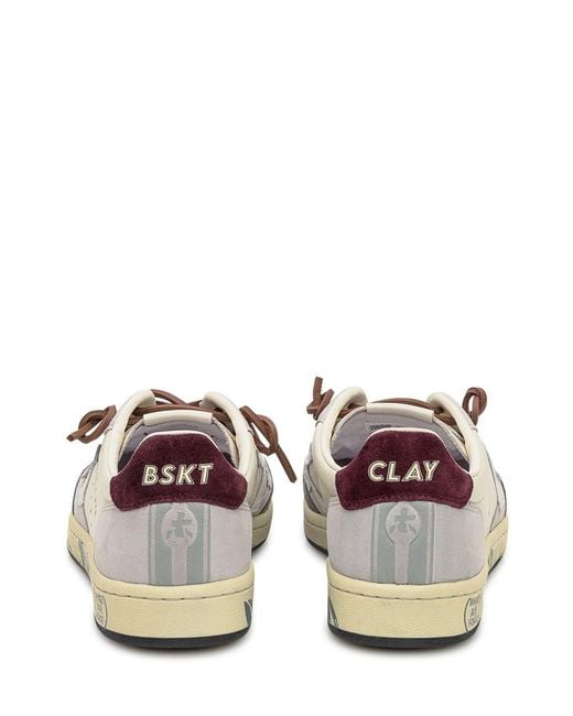Premiata White And Leather And Suede Sneakers for men