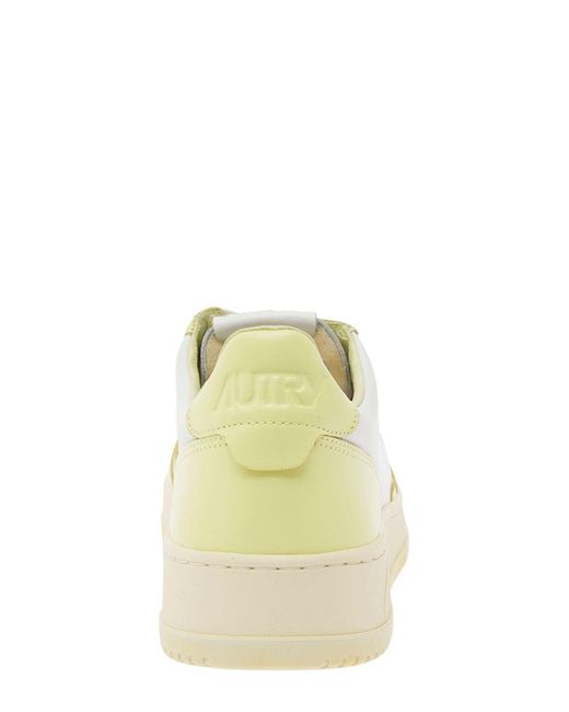 Autry Yellow 'Medalist' And Low Top Sneakers With Logo Detail for men