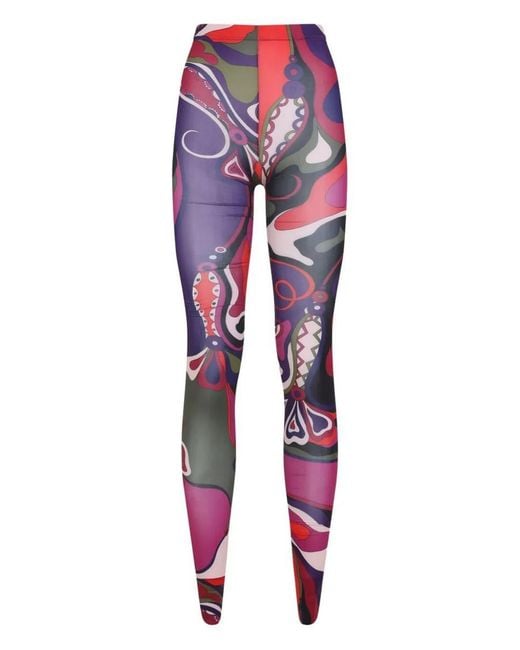 Emilio Pucci Red Printed Tights