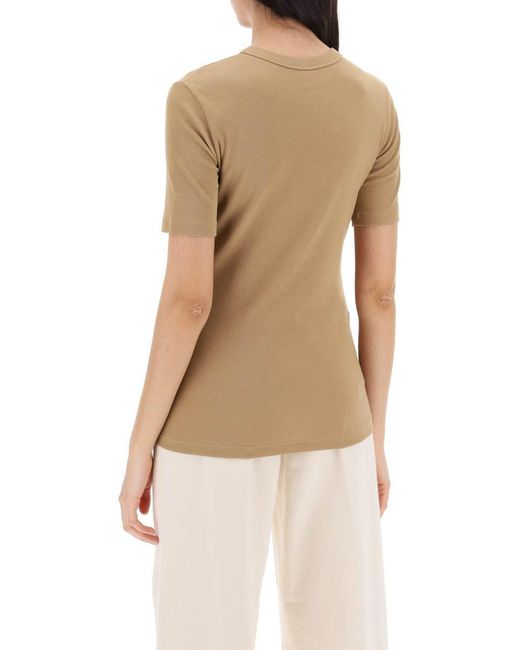Totême  Natural Toteme Ribbed Jersey T-Shirt For A