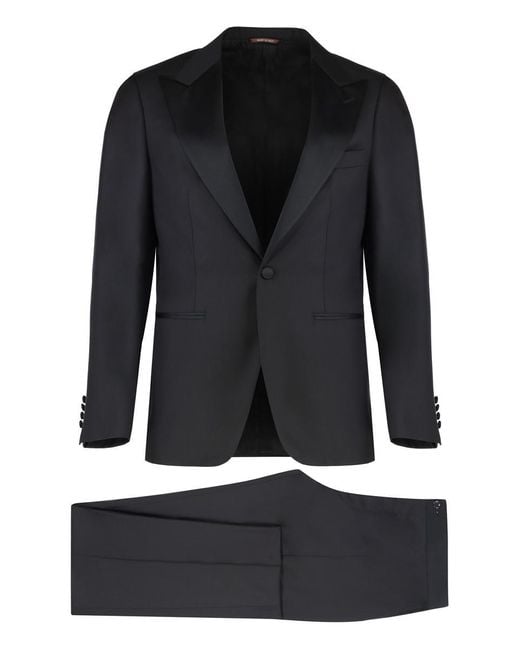 Canali Black Wool Two-Pieces Suit for men