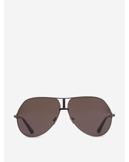 Tom Ford Brown Aviator Sunglasses for men