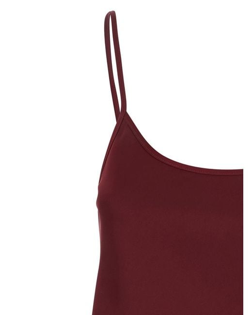 Plain Red Bordeaux Top With Spaghetti Straps