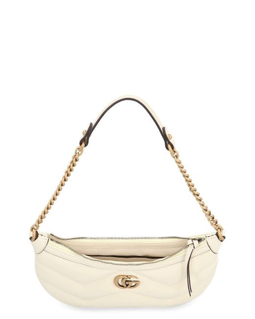Gucci Natural Gg Marmont Quilted Leather Shoulder Bag