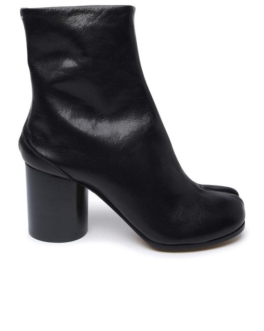 Maison Margiela Black Leather Tabi Ankle Boots