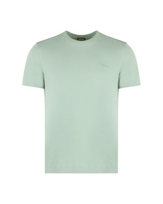 Zegna Green Cotton Crew-neck T-shirt for men