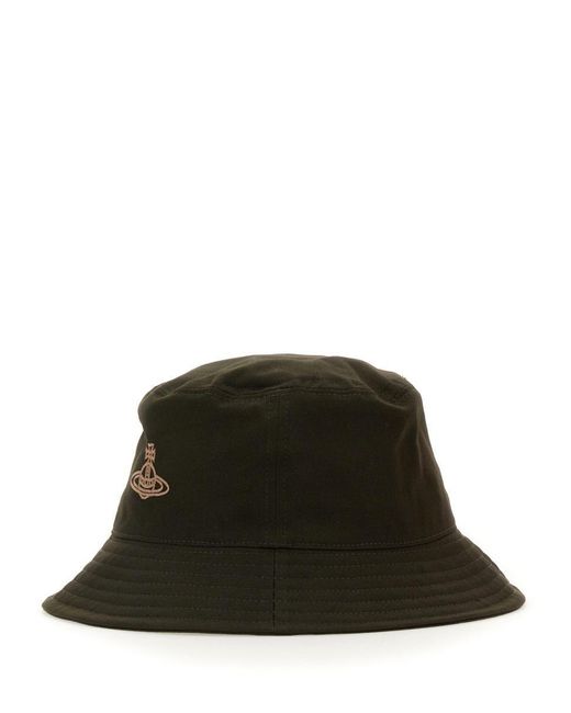Vivienne Westwood Green Bucket Hat With Logo Embroidery