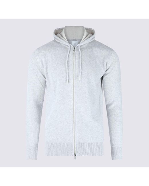 Eleventy Blue Cashmere Zipped Sweater for men