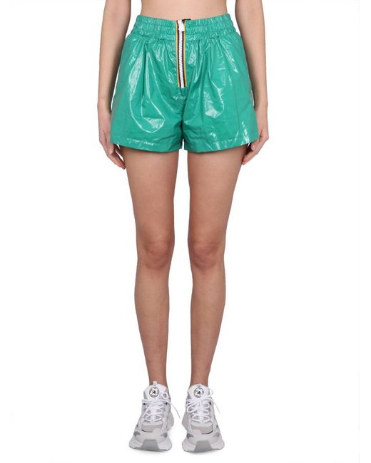 K-Way Green Nylon Shorts