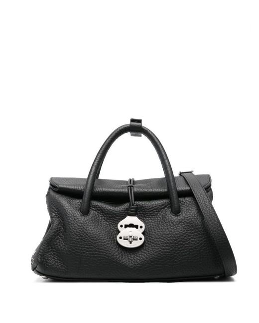 Zanellato Black Calf Leather 'Dotta Centauro' Tote Bag