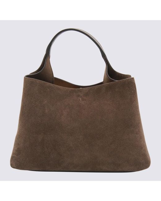 Tod's Brown Suede Top Handle Bag
