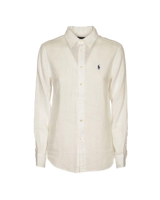 Polo Ralph Lauren White Logo Embroidered Formal Shirt