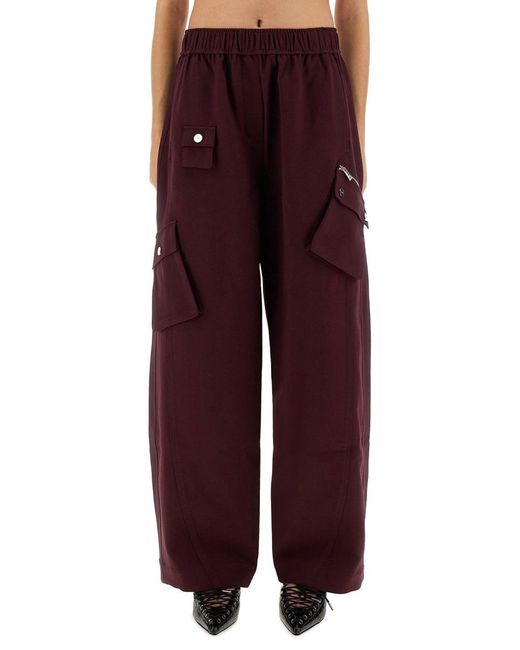 Ganni Red Twill Pants