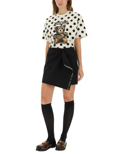 Moschino White Teddy Polka Dots" T-Shirt